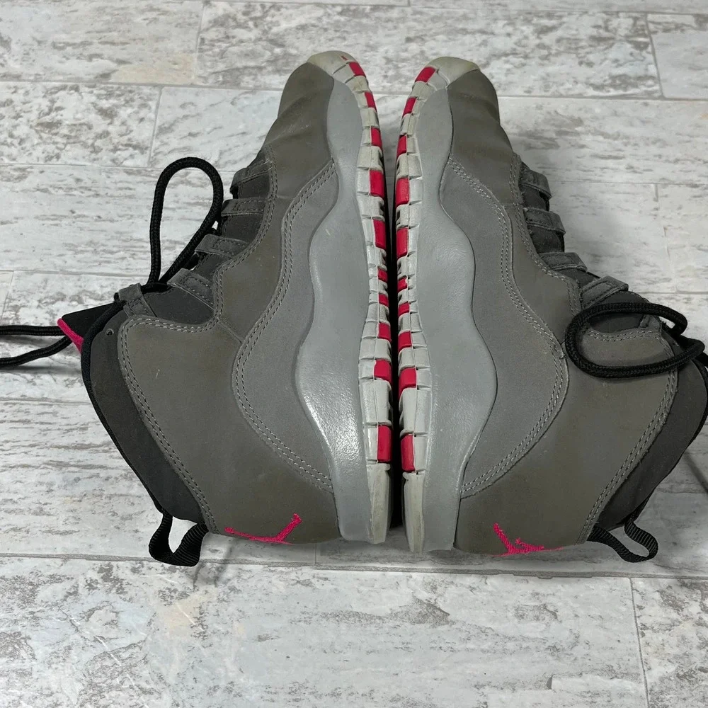 Nike Jordan 10 Retro Shoes Boys Size 2Y Smoke‎ Gray Rush Pink 487212-006